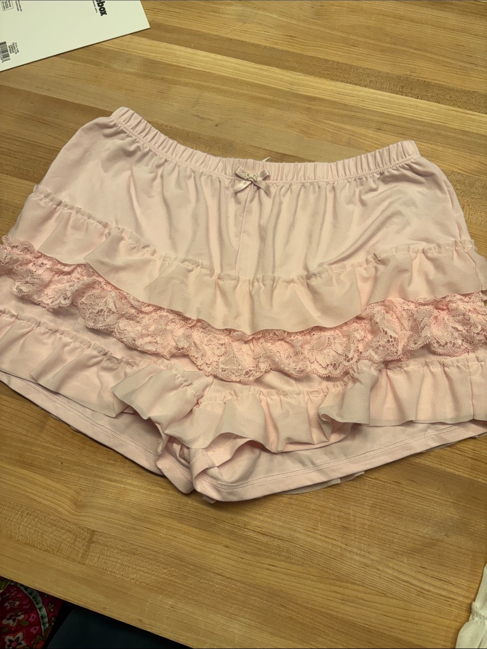 Pink Ruffle Lace Shorts